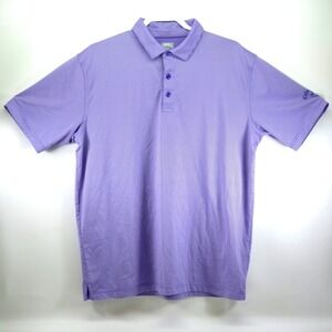 Callaway Golf Polo Shirt Mens Large Purple Stripe Opti-Dri Performance Athletic